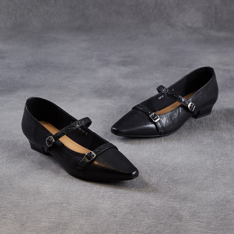 Mary Jane Shoes - Коричнево-черные женские туфли Мэри Джейн ручной