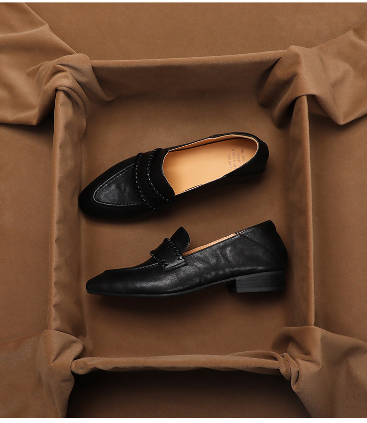 Women'S Shoes Peep Toe - Женские летние универсальные лоферы SHOEBOX Retro