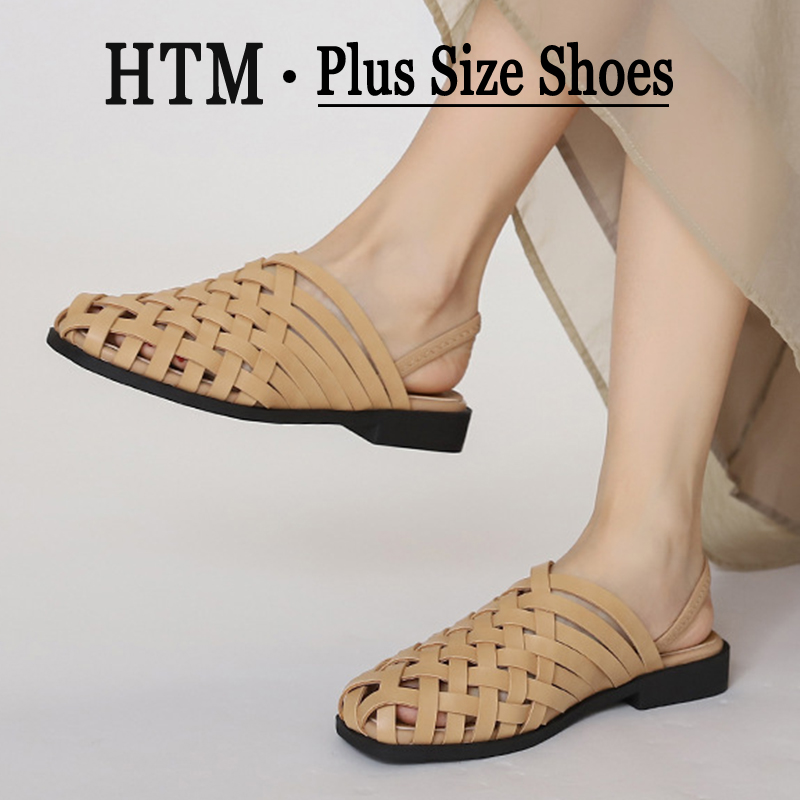 Slip On Mule Flat - Женские сандалии ручной работы с плетеным