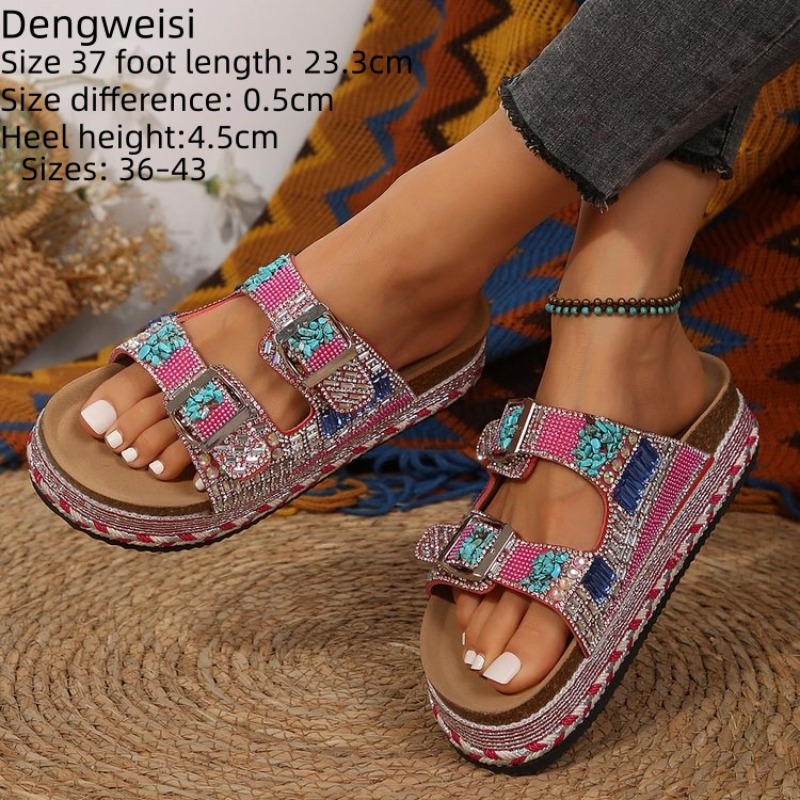 Модные розовые женские сандали – обзор и цена Cork Wedge Sandal