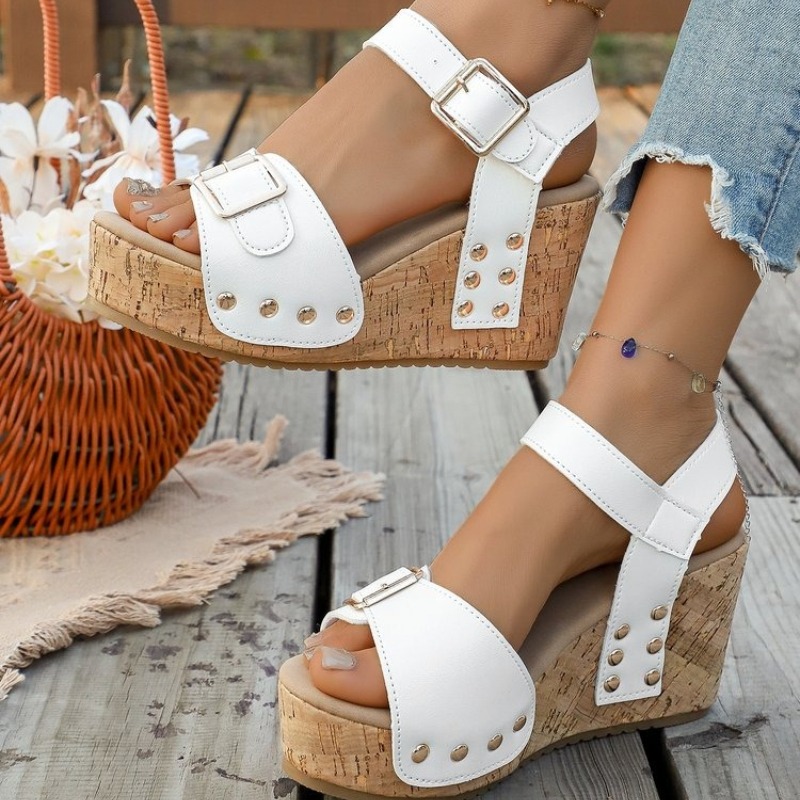 Новые женские летние сандалии  – обзор и цена Cork Wedge Sandal