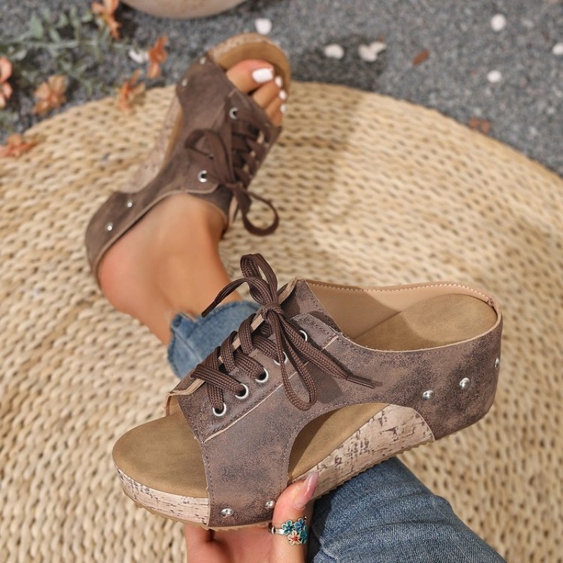 Женские сандалии на танкетке с – обзор и цена Cork Wedge Sandal