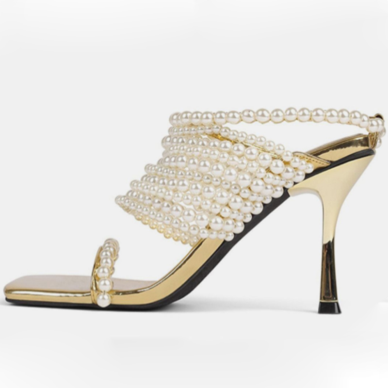 Блестящие босоножки с жемчужны – обзор и цена Gold Chain Sandal